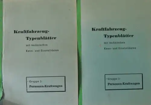 &quot;Kraftfahrzeug-Typenblätter - Personenwagen&quot; 2 Bände Fahrzeugtechnik 1950