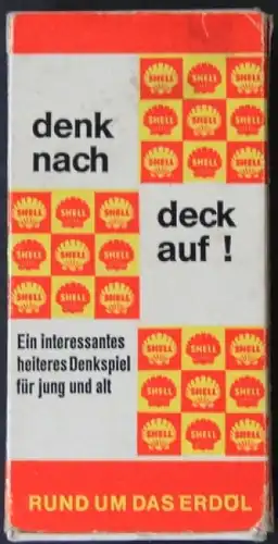 Shell Werbe-Spiel &quot;Denk nach, deck auf - Rund um das Erdöl&quot; im original Zapfsäulenkarton 1969