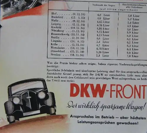 DKW-Front-1935-RDKW Front &quot;Wenn das Ihr Geldbeutel erfährt&quot; 1935 Automobilprospekt