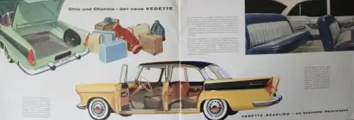 Simca Ford Vedette Modellprogramm 1954 Automobilprospekt