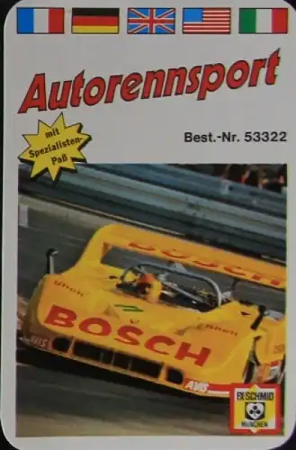 Schmid Spiele &quot;Autorennsport&quot; Kartenspiel 1972