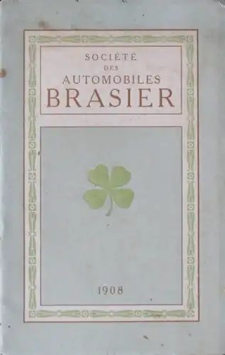 Brasier Automobiles Modellprogramm 1908 Automobilprospekt
