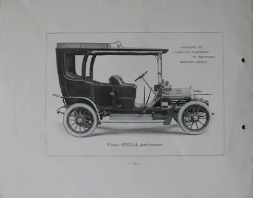 Stella Automobiles Modellprogramm 1910 Automobilprospekt