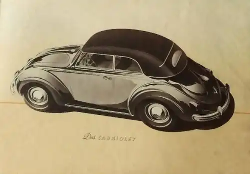 Volkswagen Modellprogramm 1951 Reuters-Zeichnungen Automobilprospekt