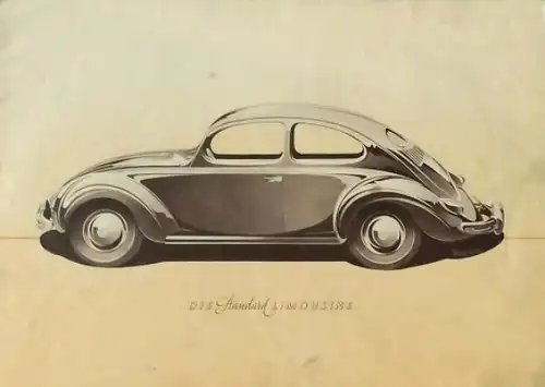 Volkswagen Modellprogramm 1951 Reuters-Zeichnungen Automobilprospekt