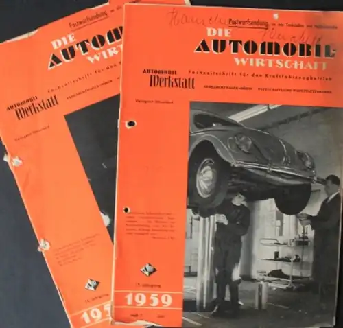 &quot;Die Automobil-Wirtschaft&quot; Kraftfahrzeug-Magazin 1959 zwei Ausgaben