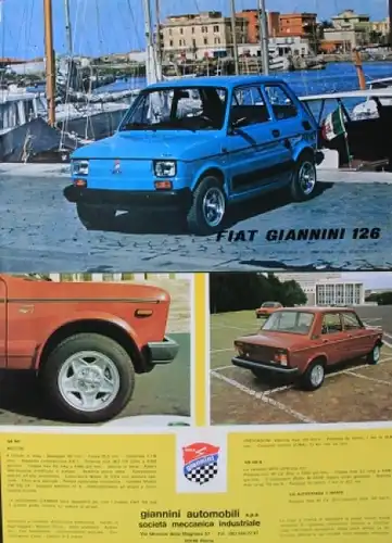Giannini Carrozzeria Typo 124-26-128 drei Automobilprospekte 1972