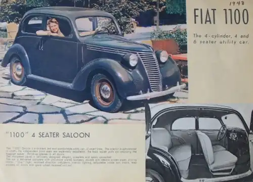Fiat 1100 Saloon 1948 Automobilprospekt