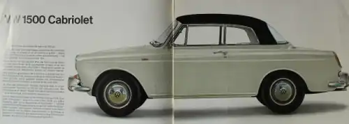 Volkswagen 1500 Cabriolet Modellprogramm 1962 Automobilprospekt