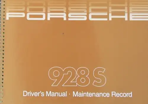 Porsche 928 S Betriebsanleitung 1983