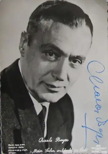Charles Boyer original signierte Autogrammkarte 1952