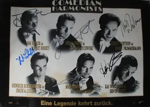 Vilsmaier &quot;Comedian Harmonists&quot; Filmplakat mit original Autogrammen der Haupt-Darsteller 1997