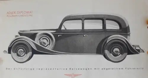 Adler Diplomat 3 Liter 1934 Reuters Automobilprospekt