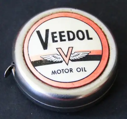 Veedol Motor Oil Werbe-Maßband 1960 Metall