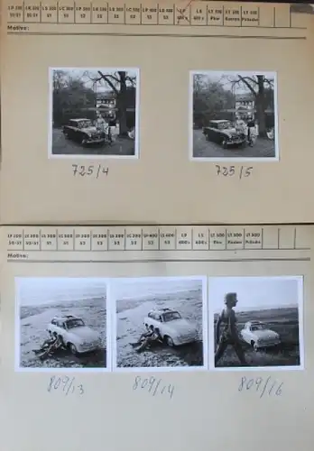 LLoyd LP 400 fünf original Werksphotos auf Lloyd-Karteikarten 1954 (6344)