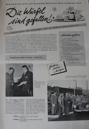 Esso &quot;Der Esso Dienst&quot; Tankstellen-Magazin Volkswagen 1953