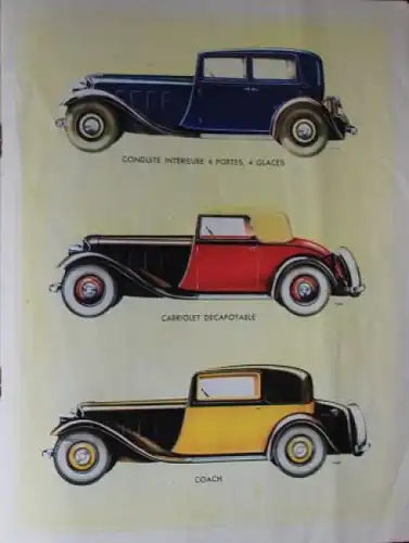 Renault Stella 6 Cylindres 1932 Automobilprospekt