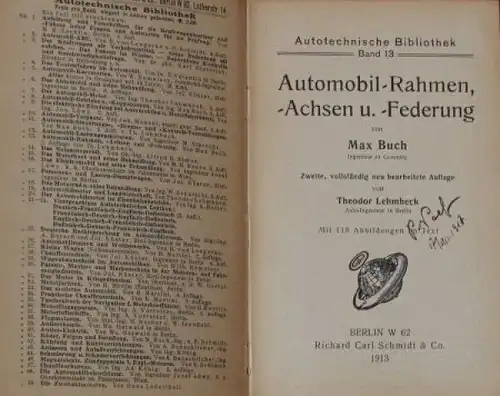 Buch &quot;Automobil-Getriebe und Kupplungen&quot; Fahrzeugtechnik 1910