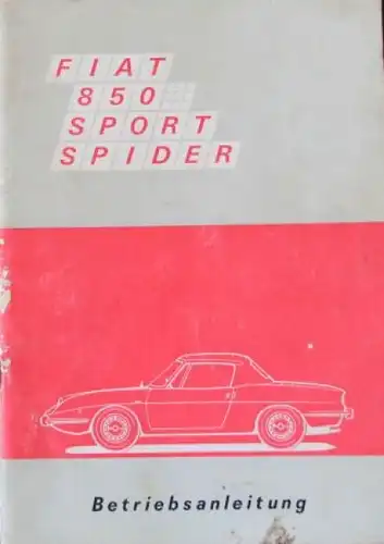Fiat 850 Sport Spider 1969 Betriebsanleitung