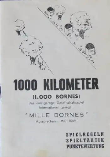 Dujardin &quot;1.000 Kilometer - 1000 Bornes&quot; Canasta-Autobrettspiel 1961 in Originalbox