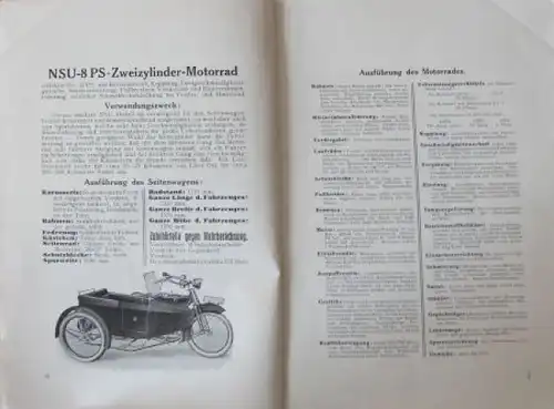 NSU Motorrad mit Kettenantrieb 1924 Betriebsanleitung
