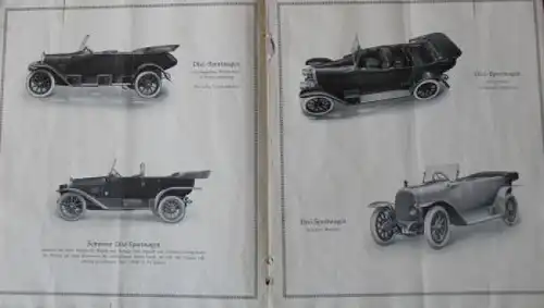 Dixi Kraftwagen Modellprogramm 1915 Automobilprospekt