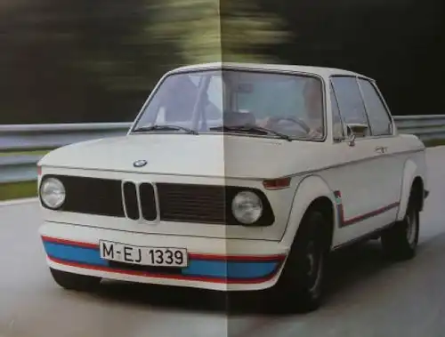 BMW 2002 Turbo Modellprogramm 1972 Automobilprospekt