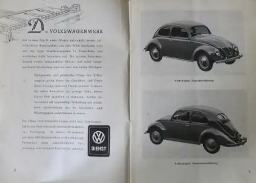 Volkswagen Brezelkäfer Betriebsanleitung 1947