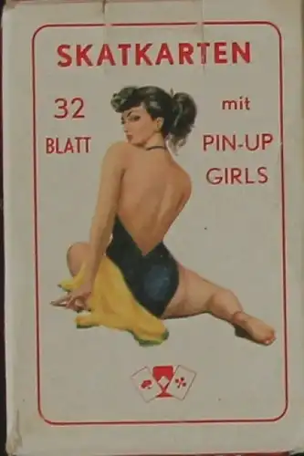 Skatkarten &quot;Pin-Up Girls&quot; 32 Blatt in Originalbox 1962