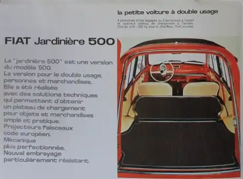 Fiat Jardinere 500 Modellprogramm 1964 Automobilprospekt