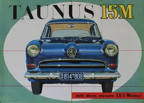 Ford Taunus 15M Modellprogramm 1955 Gotschke Zeichnungen Automobilprospekt
