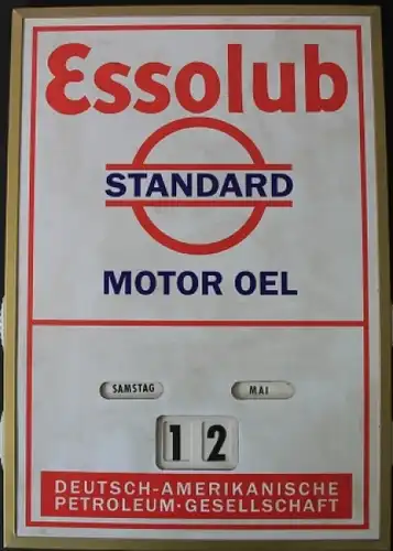 Esso-Standard Motor Oel 1949 Dauerkalender mit 4 Einstellrädern