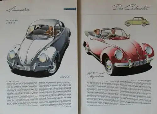 Volkswagen Käfer Modellprogramm 1958 Reuters Automobilprospekt