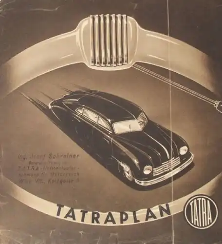 Tatra Tatraplan Modellprogramm 1950 Automobilprospekt