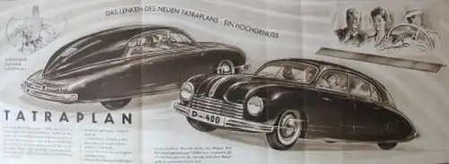 Tatra Tatraplan Modellprogramm 1950 Automobilprospekt