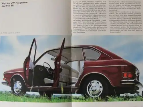 Volkswagen &quot;Mitteilungen für Aktionäre&quot; 1968 VW 411 Automobilprospekt