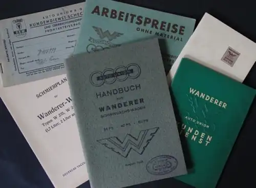 Wanderer Bordmappe mit Betriebsanleitung und div. Papieren 1935