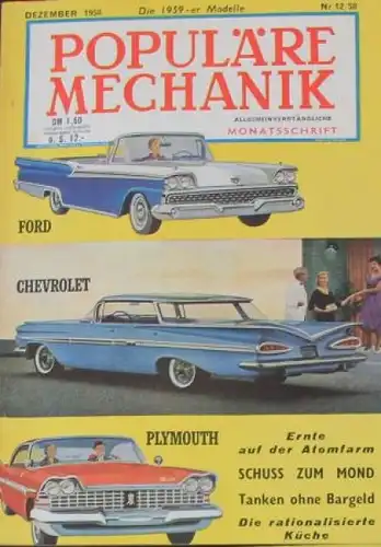 &quot;Populäre Mechanik&quot; Chevrolet Modelle 1958 Technik-Magazin
