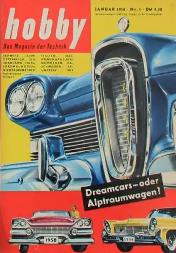 &quot;Hobby - Das Magazin der Technik&quot; Edsel Ford Dreamcar 1958 Technik-Magazin