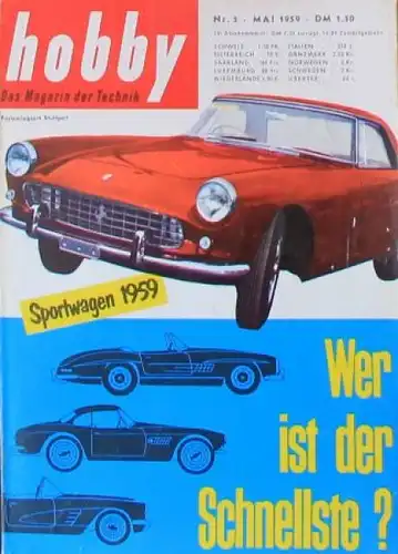 &quot;Hobby - Das Magazin der Technik&quot; Ferrari Sportwagen 1959 Technik-Magazin