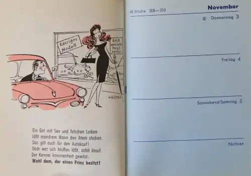NSU Prinz Taschenbuchkalender 1960
