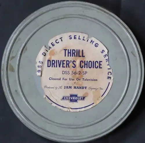 Chevrolet Werbe-Filmrolle - Thrill Driver&#039;s choice - 1956 in original Filmdose