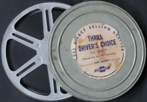 Chevrolet Werbe-Filmrolle - Thrill Driver&#039;s choice - 1956 in original Filmdose