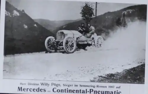 Mercedes Postkarte Continental Pneumatic 1907 Semmering Rennen