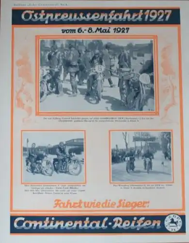 Continental-Reifen &quot;Fahrt wie die Sieger&quot; 1927 Motorsport-Prospekt