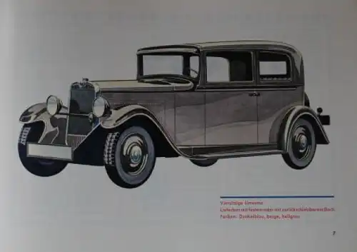 Hanomag 23 PS Modellprogramm 1931 Automobilprospekt