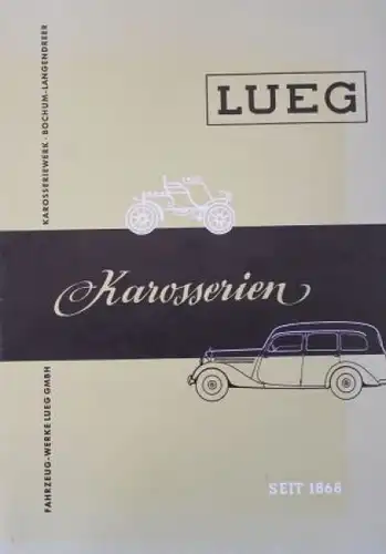 Mercedes-Benz Lueg Karosserien 1952 Automobilprospekt-Mappe