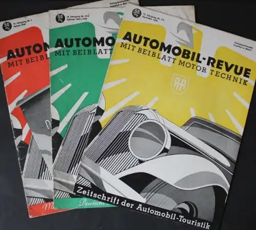 &quot;Automobil Revue&quot; Automobil-Magazin 3 Ausgaben 1940