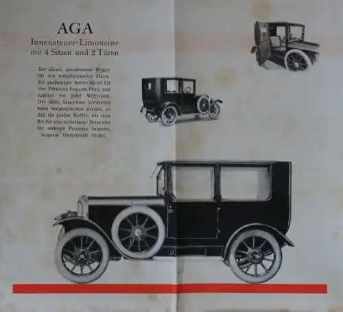 AGA Automobile &quot;Der beste deutsche Gebrauchtswagen&quot; 1929 Automobilprospekt