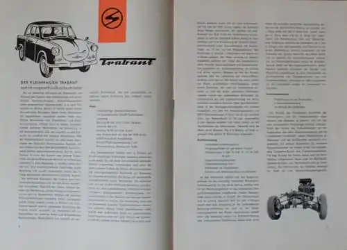 VEB Sachsenring Automobilwerke 1959 Automobilprospekt